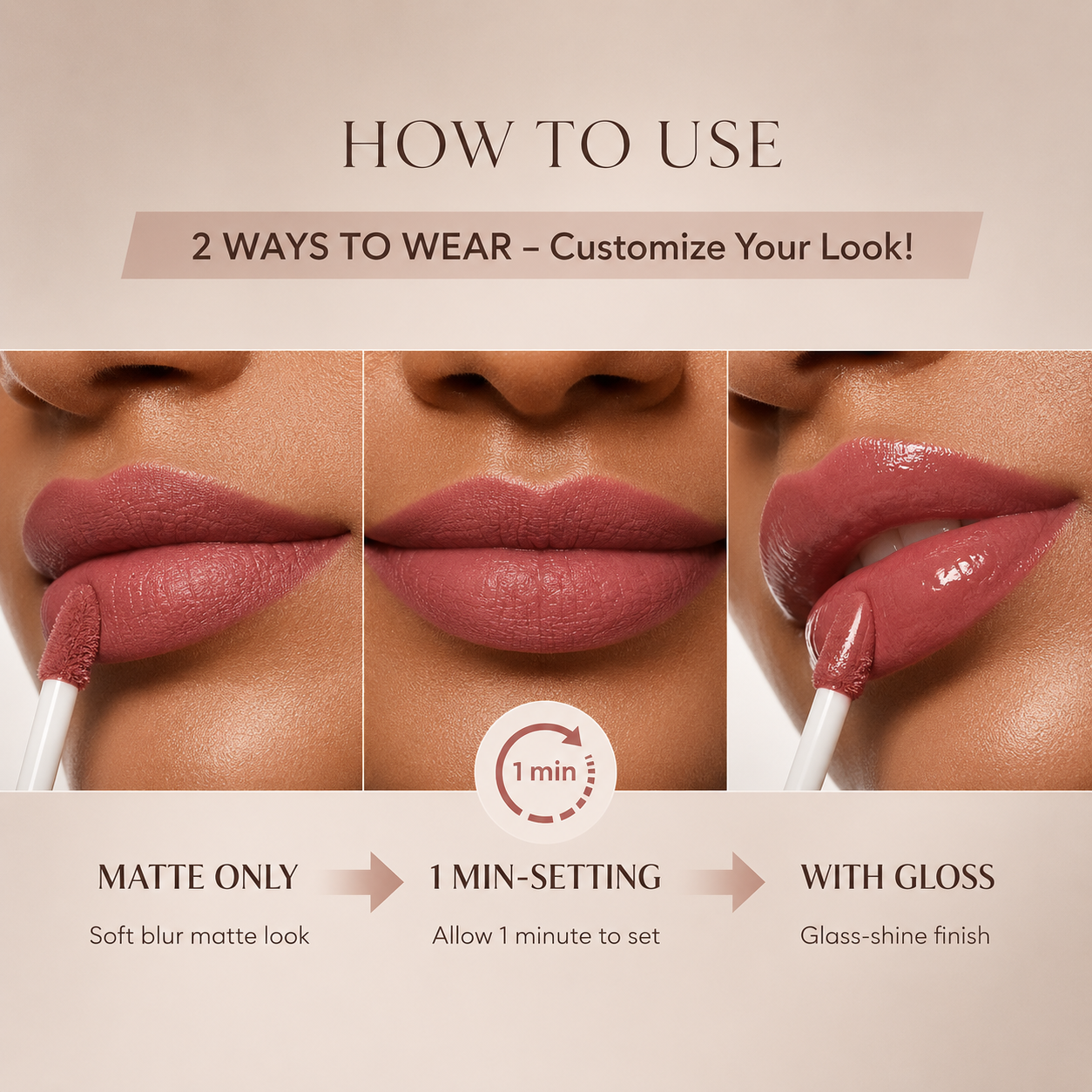 Perfect Twin Lip — Dual-Ended Liquid Lipstick with Velvet Matte Color and Glossy Shine