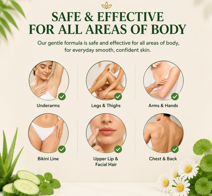 Vlorna™ Natural Gentle Hair Removal Cream | For Women & Men, Sensitive Skin