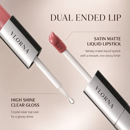 Perfect Twin Lip — Dual-Ended Liquid Lipstick with Velvet Matte Color and Glossy Shine