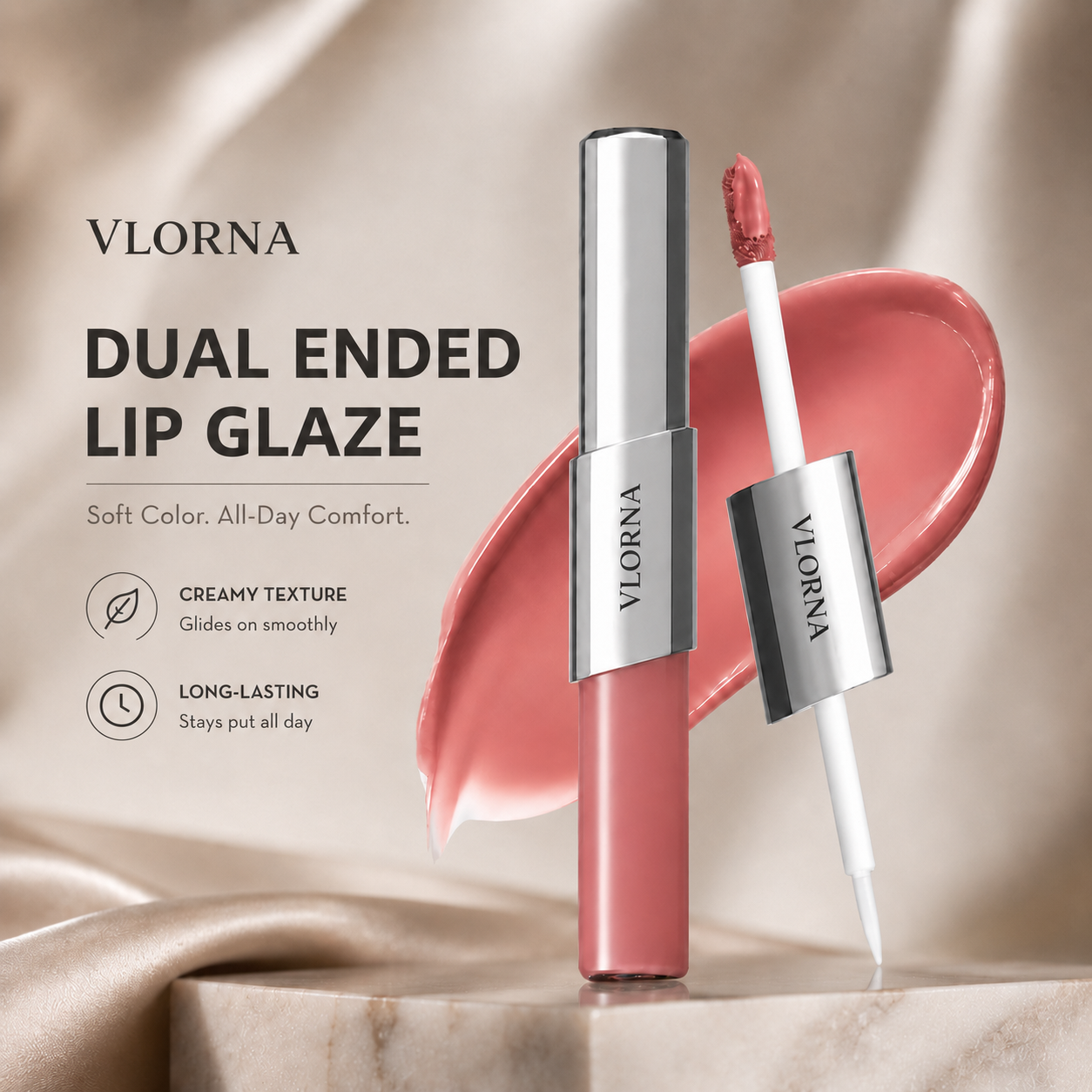 Perfect Twin Lip — Dual-Ended Liquid Lipstick with Velvet Matte Color and Glossy Shine