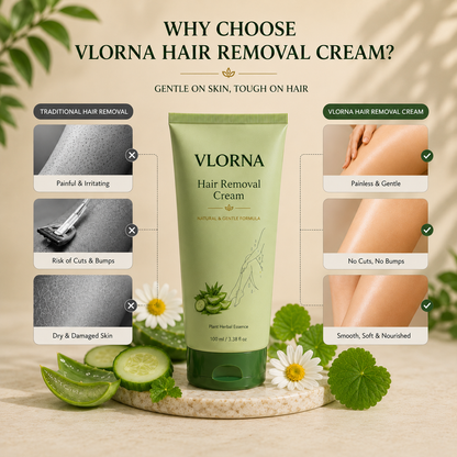 Vlorna™ Natural Gentle Hair Removal Cream | For Women & Men, Sensitive Skin